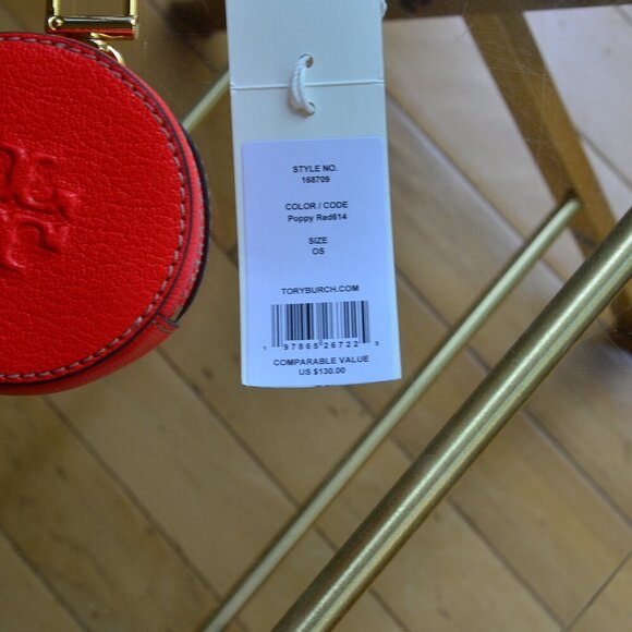Tory Burch thea coin pouch in poppy red - Picture 3 of 7